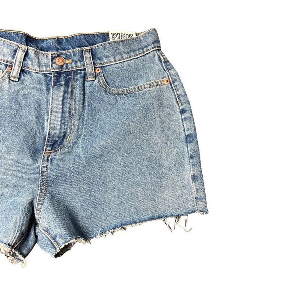 Victoria’s Secret Pink High Waisted Cut Off Denim Shorts - Picture 3 of 9